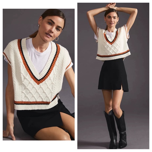Anthropologie Sweaters - Anthropologie Maeve Willa Cable-Knit Sweater Vest Sz. Large